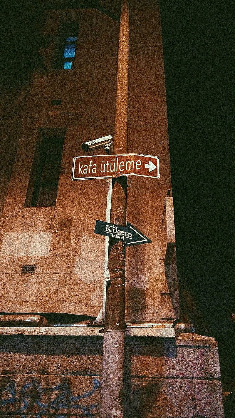 my street, cadde, night, sign, sokak, tabela, HD phone wallpaper