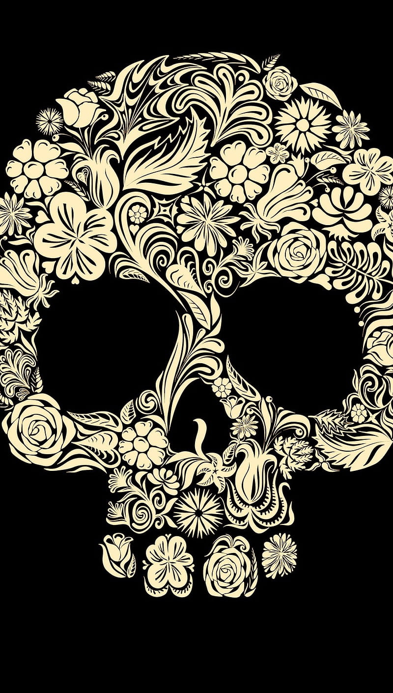 Skull flower, haeth, hethth, HD phone wallpaper