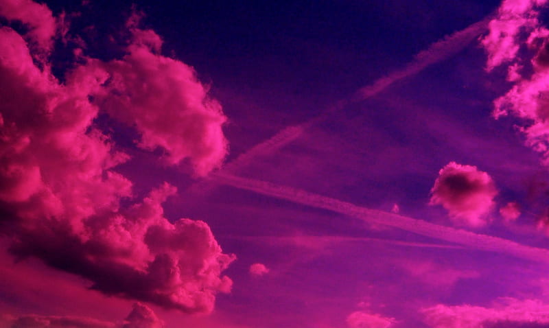 Candy floss clouds, clouds, abstract, pink, HD wallpaper
