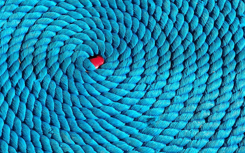 spiral, blue rope, texture, HD wallpaper