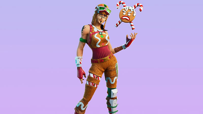Gingerbread Raider Skin Outfit Fortnite, HD wallpaper