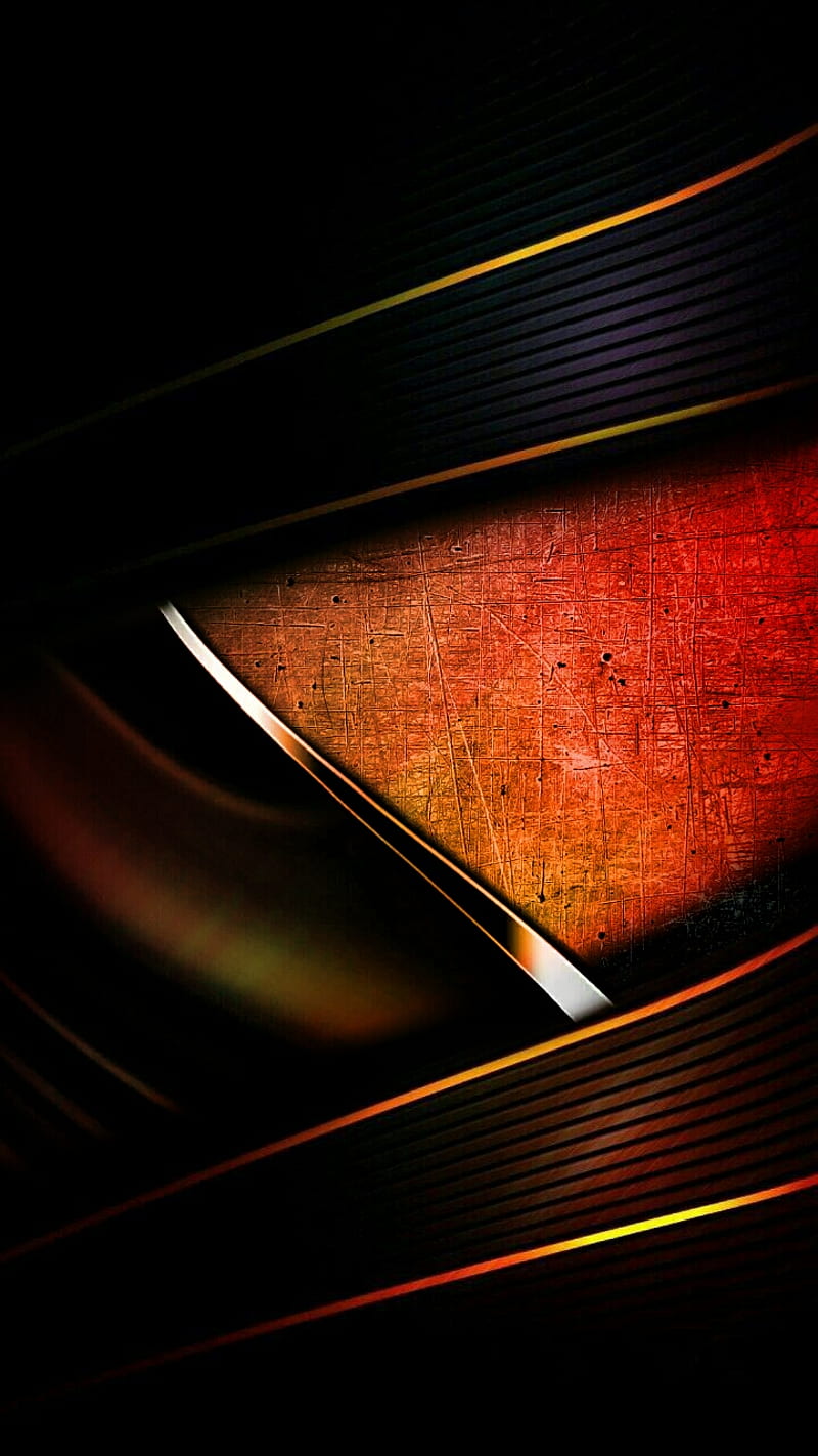 Abstract, black, gold, lines, orange, s7, s8, HD phone wallpaper