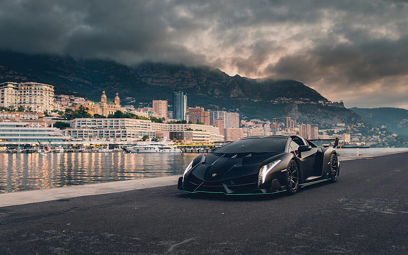 Lamborghini, lamborghini veneno roadster, coche negro, coche, lamborghini  veneno, Fondo de pantalla HD | Peakpx