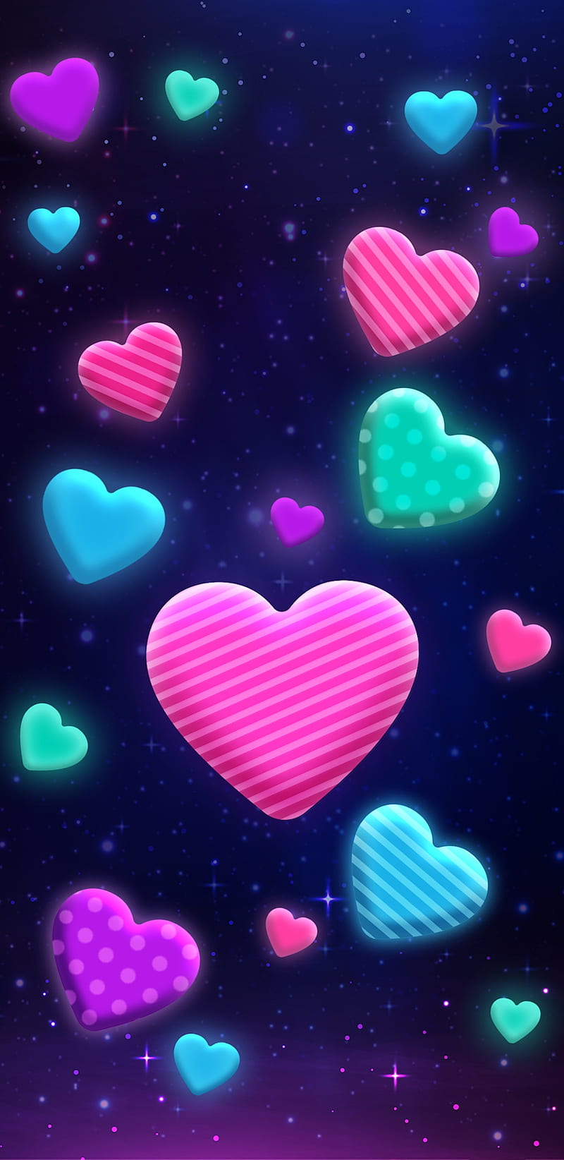 Sweet Hearts, colourful, cute, girly, heart, pretty, HD phone wallpaper