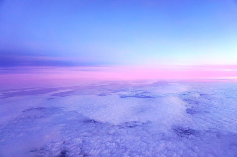 clouds, porous, horizon, pink, lilac, HD wallpaper