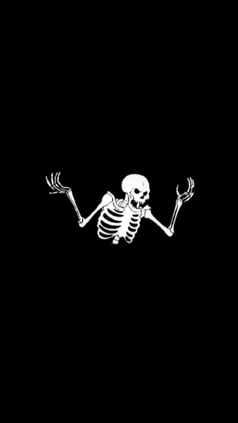 Angry skeleton, halloween, spooky, HD phone wallpaper