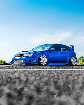 subaru, car, blue, side view, HD phone wallpaper