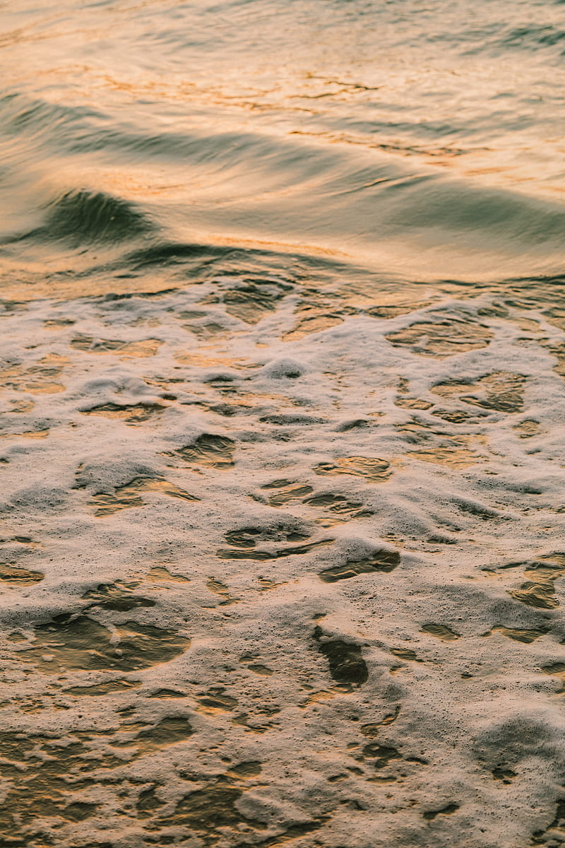 Water Waves on Gray Sand, HD phone wallpaper