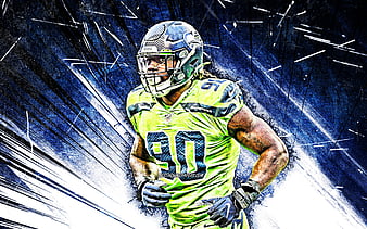 Bobby Wagner SEATTLE SEAHAWKS PIXEL ART 99 Art Print by Joe