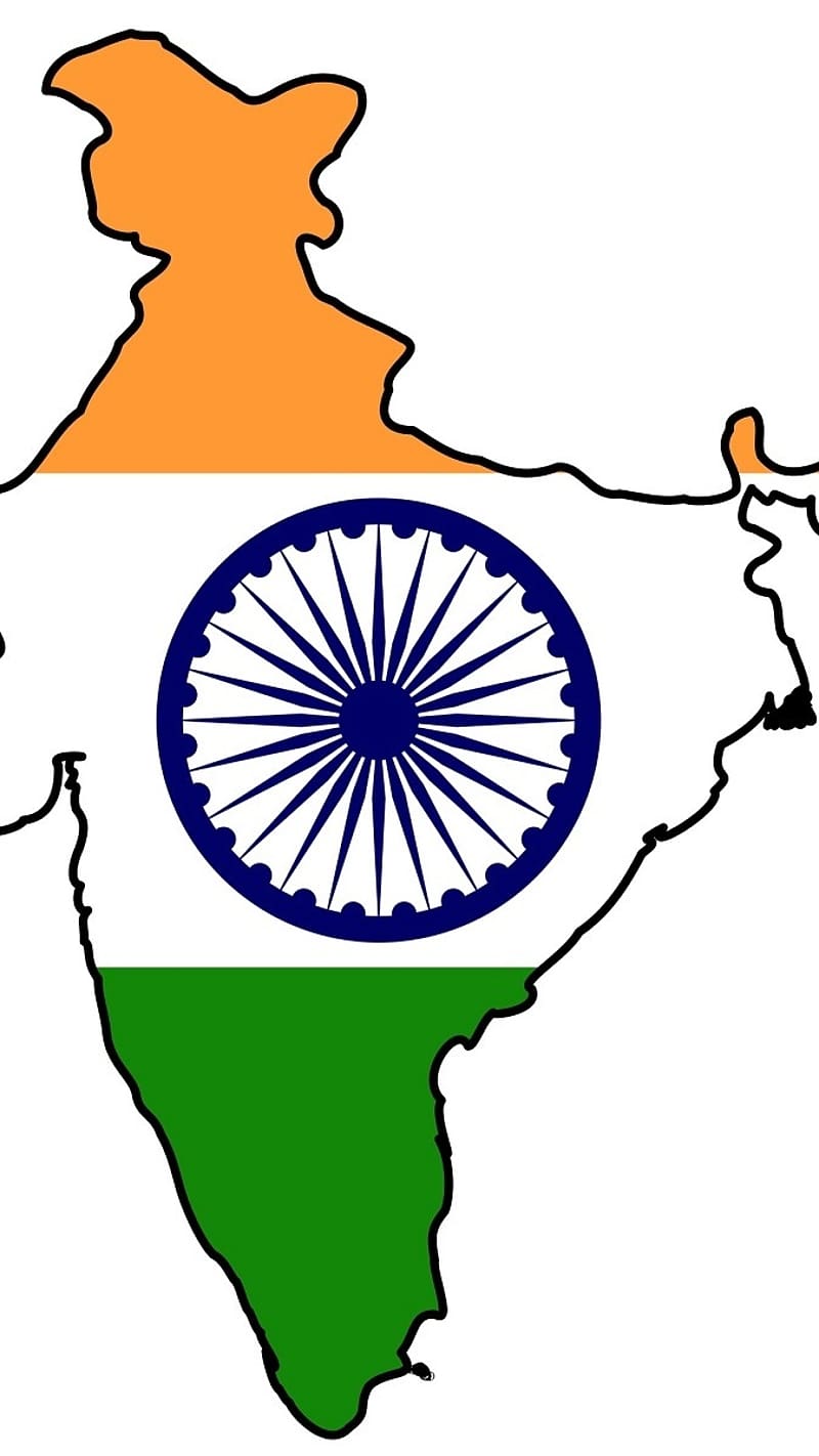 Indian Flag On Map, indian flag , flag on india map, tiranga, india map, india, HD phone wallpaper
