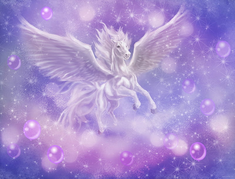 Purple Pegasus with Blue and Green Hair - wide 10