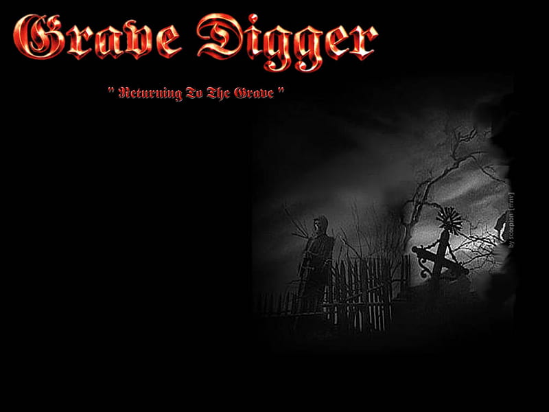 Grave Digger - Returning to the grave, metal, digger, logo, music, band, heavy, grave, HD wallpaper