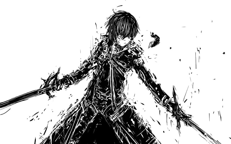 Kirigaya Kazuto, artwork, manga, protagonist, Sword Art Online, HD wallpaper