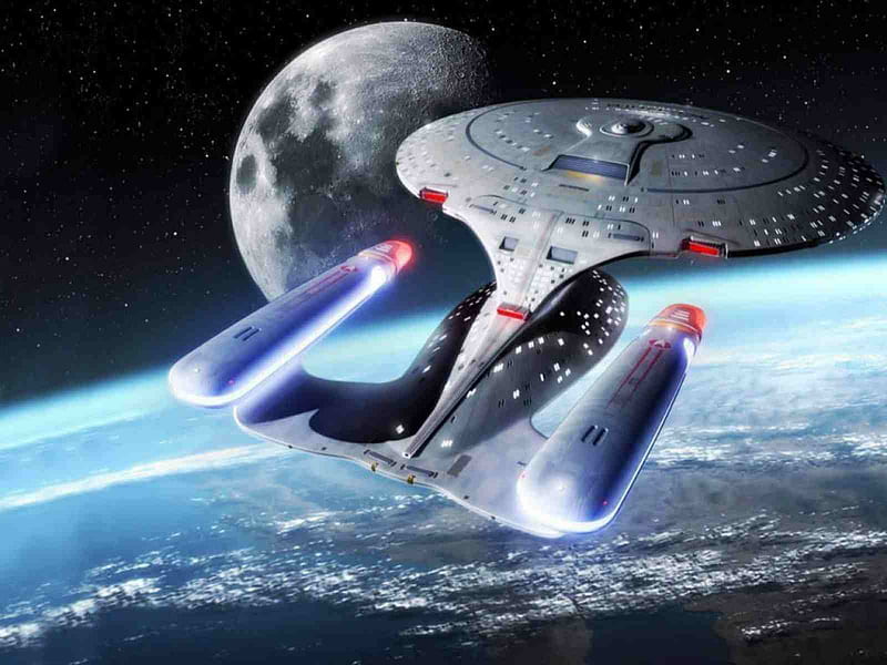 Eenterprise in orbit, star trek, enterprise, HD wallpaper