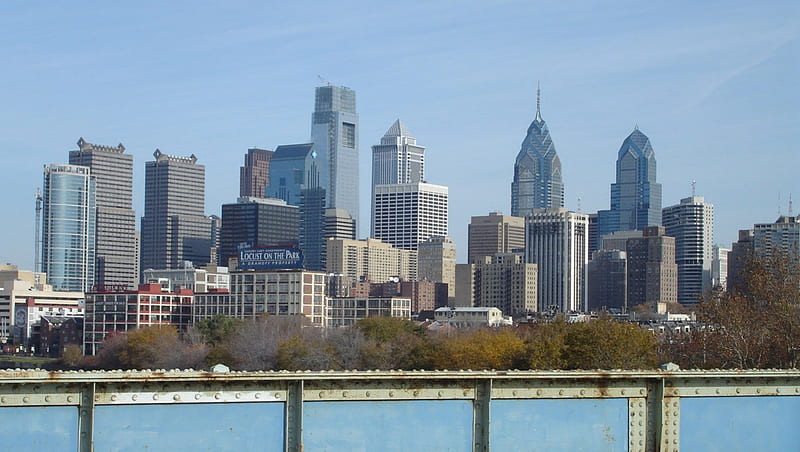 The Philadelphia Skyline, the quaker city, the birth place of america, the city of brotherly love, the victy of neighborhoods, the city that loves you back, philadelphia, phladelphia skyline, cradle of liberty, HD wallpaper