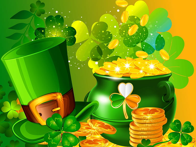 The Luck of the Irish, Luck of the Irish, Saint Patricks Day, Green, Gold, HD wallpaper