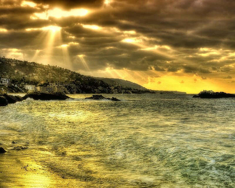 720P free download | God smiles, smile, sea, god, golden, HD wallpaper ...