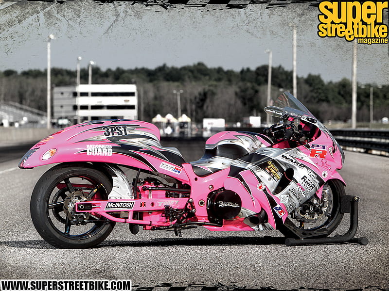 Greased Lightning, 09, drag bike, suzuki, pink, HD wallpaper