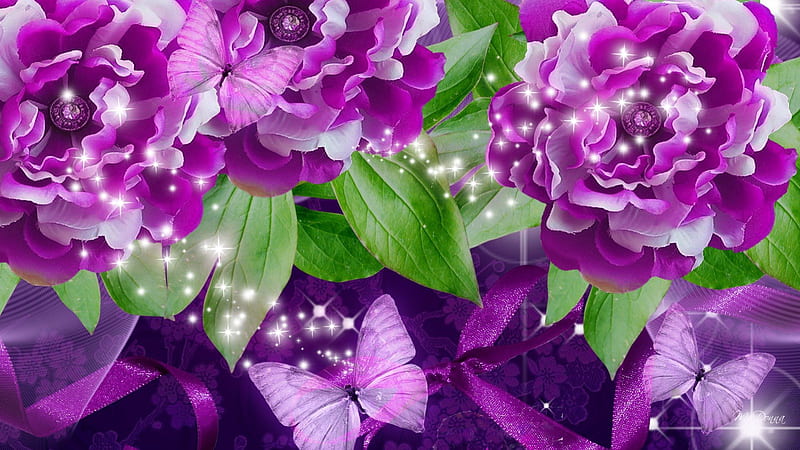 Purple Pink Destination, flowers, glow, twinkle, lustre, shine, flash, winkle, lights, sparkle, glint, butterfly, scintillate, shimmer, papillon, flowers, pink, glisten, radiate, flare, glitter, ribbon, spangle, glister, glimmer, purple, summer, luster, wink, gleam, shiny, HD wallpaper