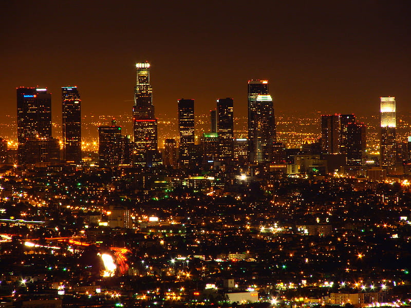 Download Wide View Los Angeles Skyline Wallpaper | Wallpapers.com