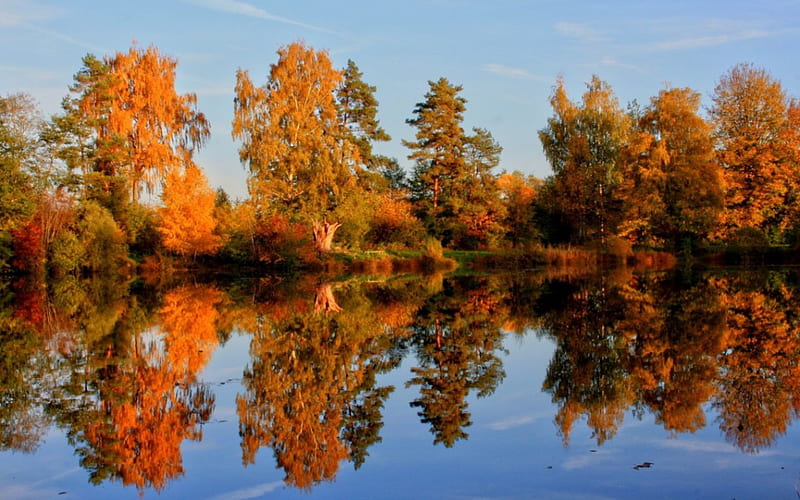 Fall Season Reflection, fall season, nature, reflection, lake, HD ...