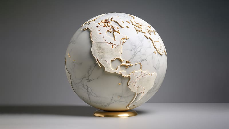 Globe Made of Marble - , marble, Globe, , Earth, HD wallpaper