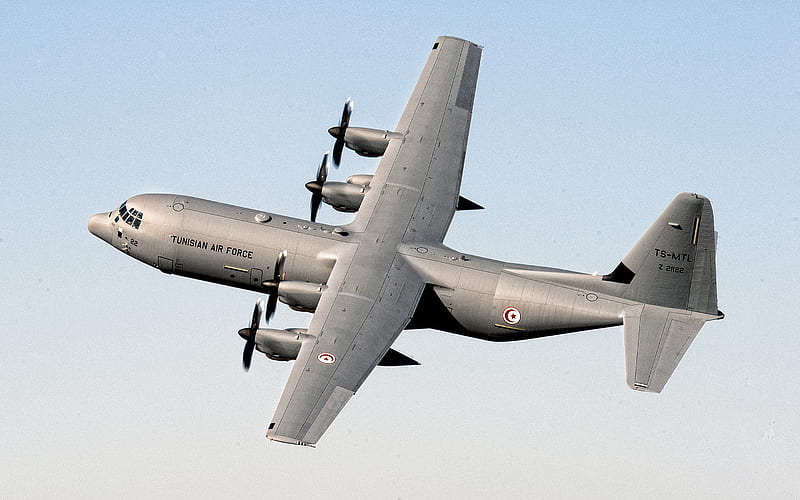 Lockheed WC-130, military plane, Tunisian Air Force, C-130 Hercules, military transport aircraft, HD wallpaper
