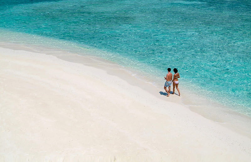 Tropical Paradise Island Atoll Sandbank, islands, exotic, ocean, atoll, sea, lagoon, beach, sand, paradise, island, white, tropical, luxury, blue, HD wallpaper