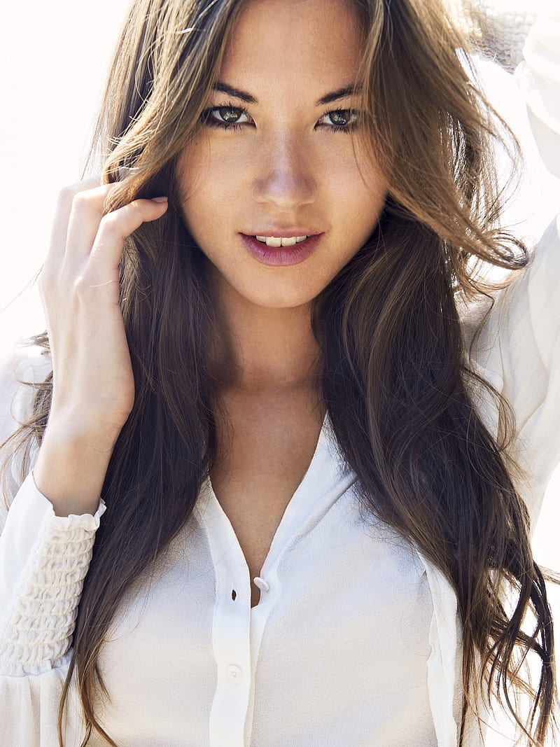 Women Model Brunette Long Hair Portrait Display Megan Nakata Face
