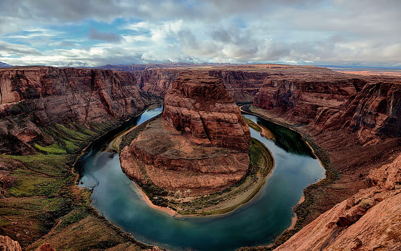 Horseshoe Bend, Arizona, Colorado River, canyon, brown rocks, river, mountain landscape, USA, HD wallpaper