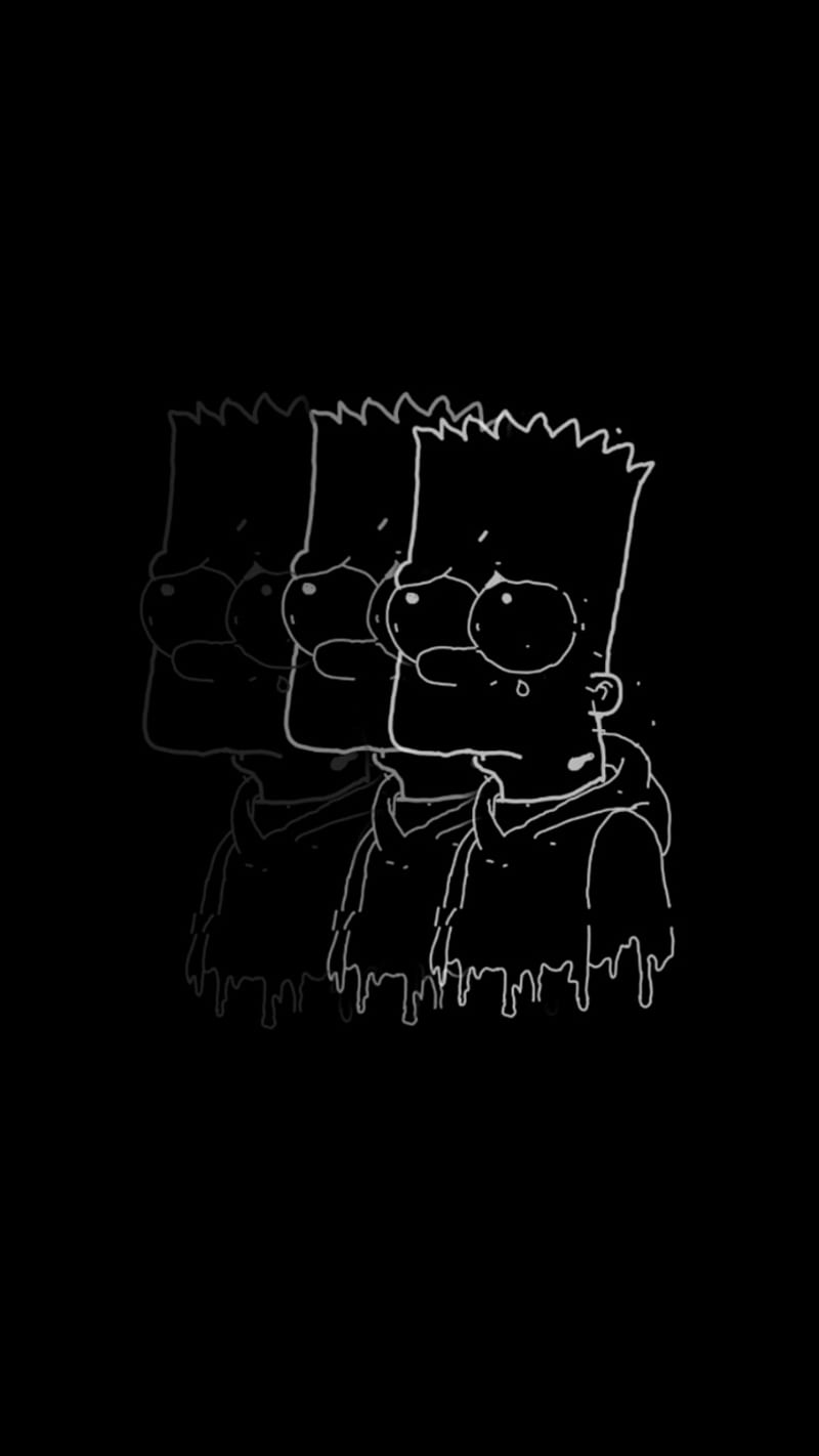 Bart sad, black, crazy, normal, one, people, scare, super, HD phone wallpaper