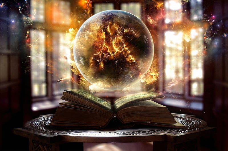 Magical, Book, Dakness, Window, Explosion, Globe, HD wallpaper