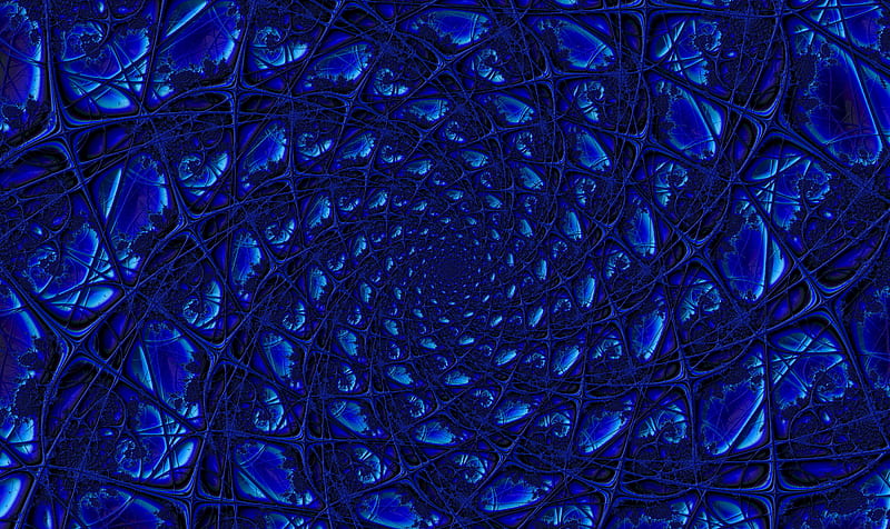 mesh, blue, rotation, fractal, forma, HD wallpaper