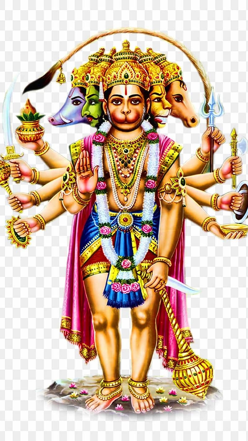 Panchmukhi Hanuman Ji, White Background, lord, god, HD phone ...