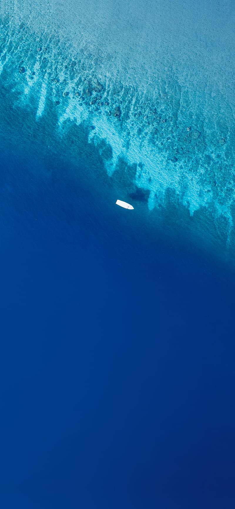 aerial view, blue, sea, water, boat, HD phone wallpaper