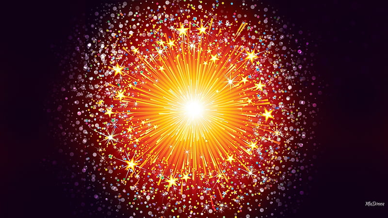 Exploding Stars, stars, fireworks, explosion, bright, abstract, light, HD wallpaper