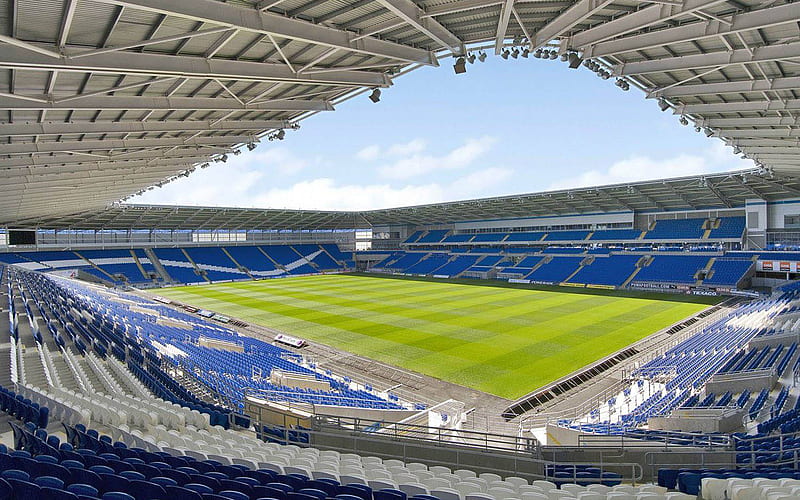 Cardiff City Stadium, football stadium, grandstand, Wales, United Kingdom, sports arena, HD wallpaper
