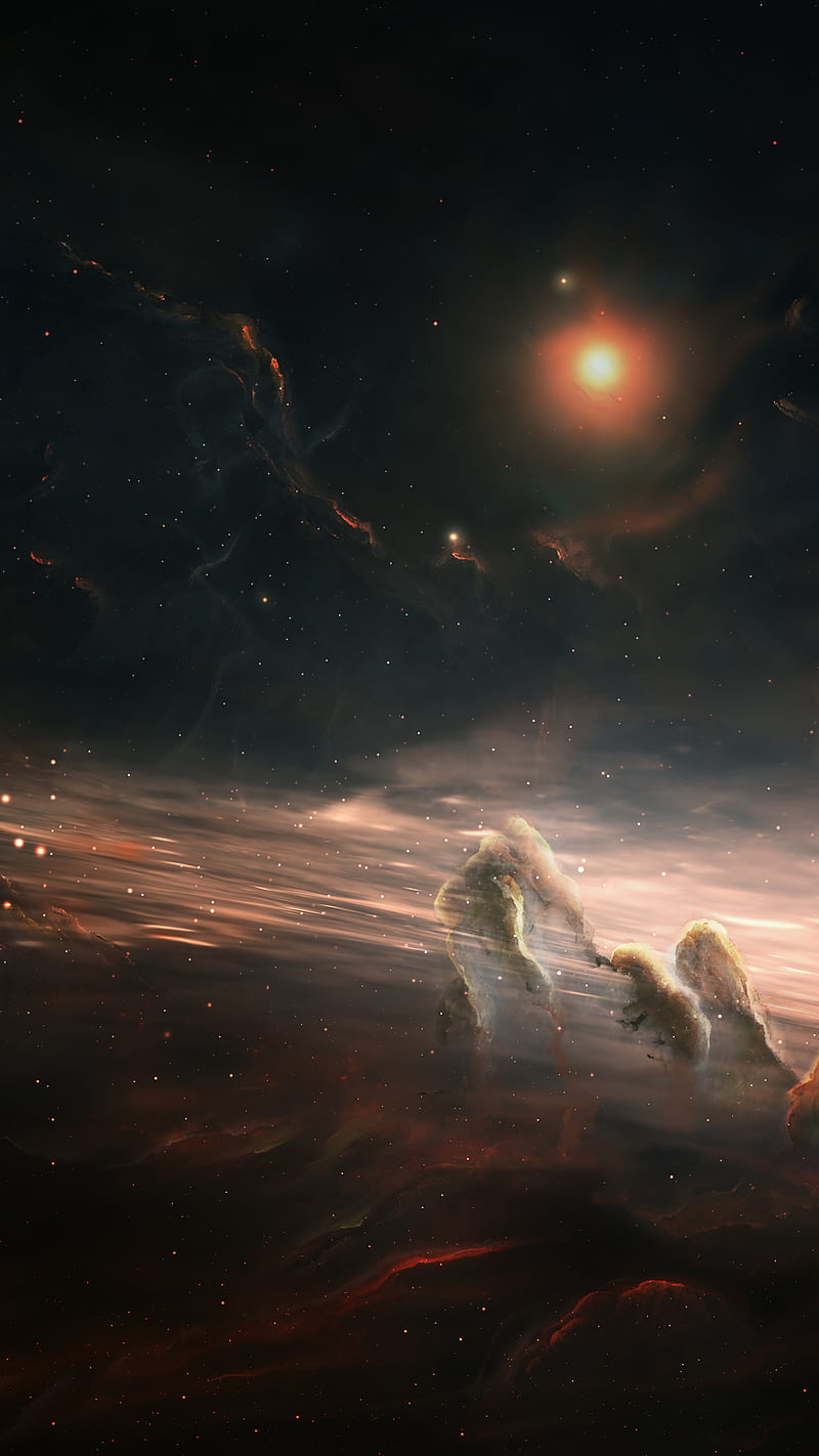 Stellar Dust Scupltures , nebula, space, dark, HD phone wallpaper