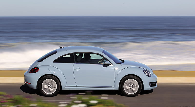 2012 Volkswagen Beetle Light Blue Side Car Hd Wallpaper Peakpx