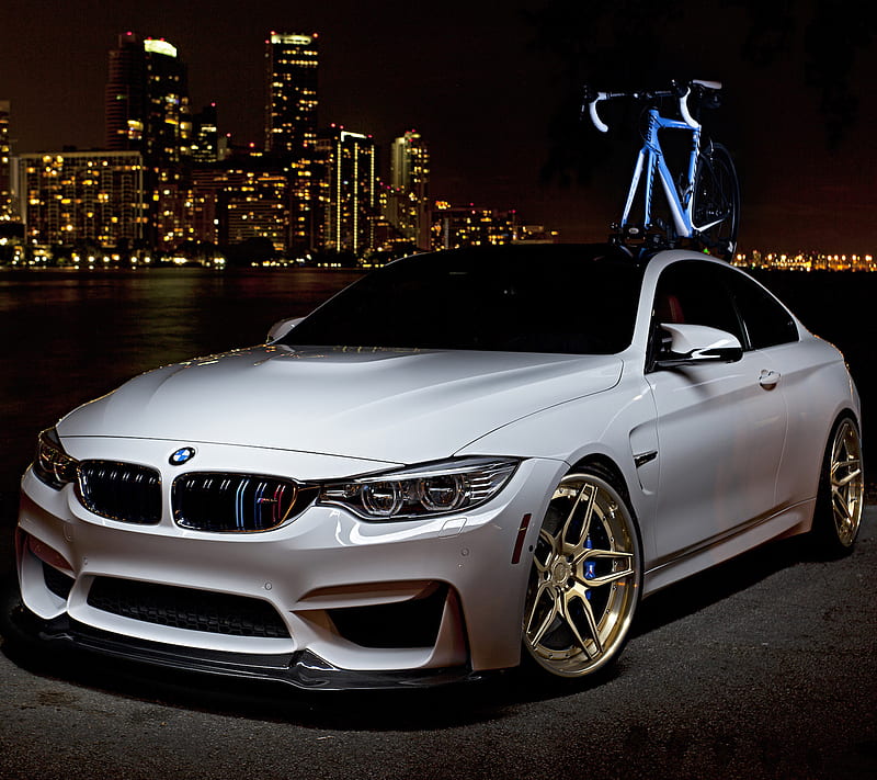 BMW M4, coupe, f82, tuning, white, HD wallpaper