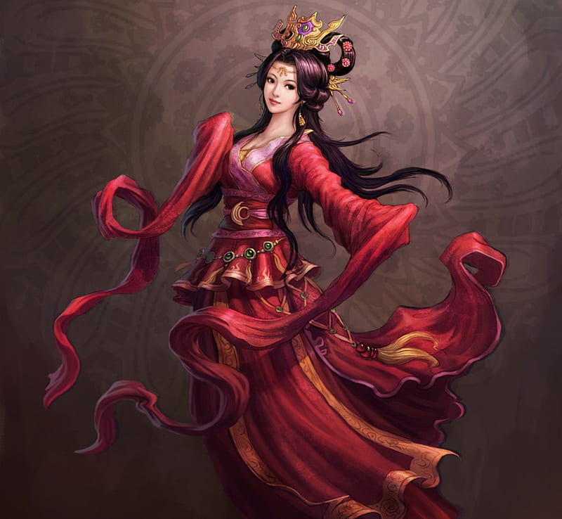Beauty, red, lovely, girl, oriental, HD wallpaper | Peakpx