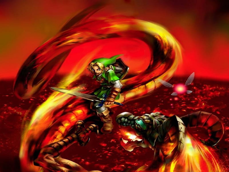 Ocarina Of Time Red Fire Dragon Link Navi The Legend Of Zelda Ocarina Of Time Hd Wallpaper Peakpx