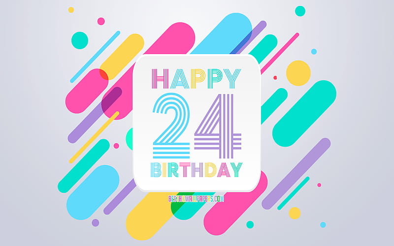 Happy 24 Years Birtay, Abstract Birtay Background, Happy 24th Birtay, Colorful Abstraction, 24th Happy Birtay, Birtay lines background, 24 Years Birtay, 24 Years Birtay party, HD wallpaper
