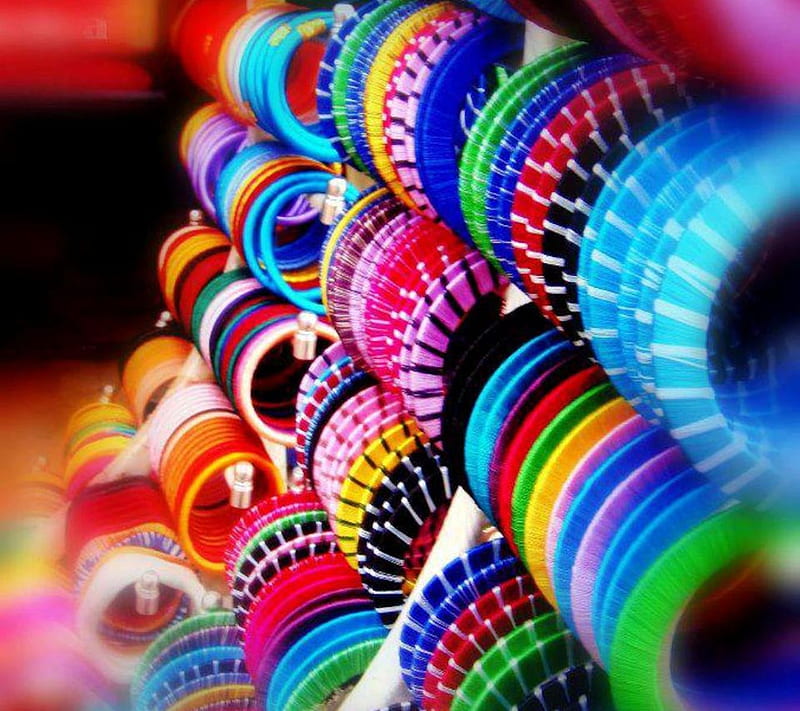 Coloured Bangles, bangles, braclettes, colour, coloured, colourful jewellery, HD wallpaper