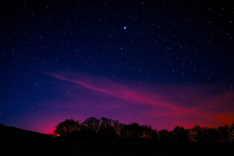 Minimal Night Pink Aurora Long Exposure , aurora, northern-lights, long-exposure, pink, sky, HD wallpaper