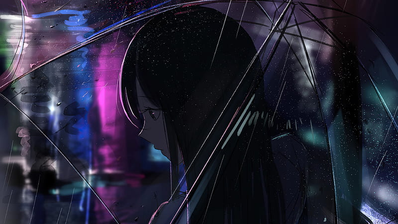 Anime Girl Transparent Umbrella Rain , anime-girl, anime, artist, artwork, digital-art, umbrella, HD wallpaper