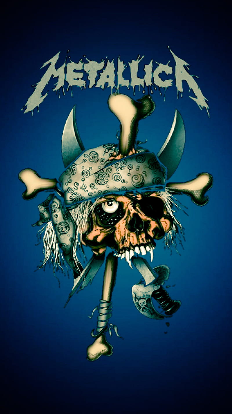 Metallica, band, bones, cutlass, logo, pirate, pushead, san francisco, skull, sword, zorlac, HD phone wallpaper