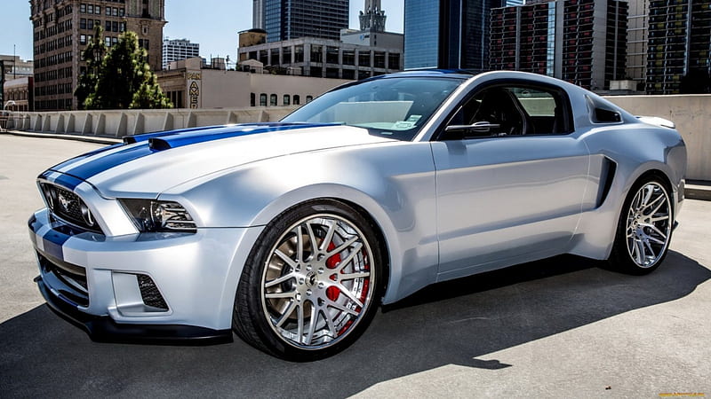 silver ford mustang gt 500 r, city, roof, parking, car, r, silver, HD wallpaper