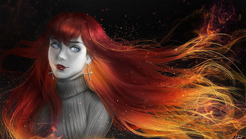 Fire red head