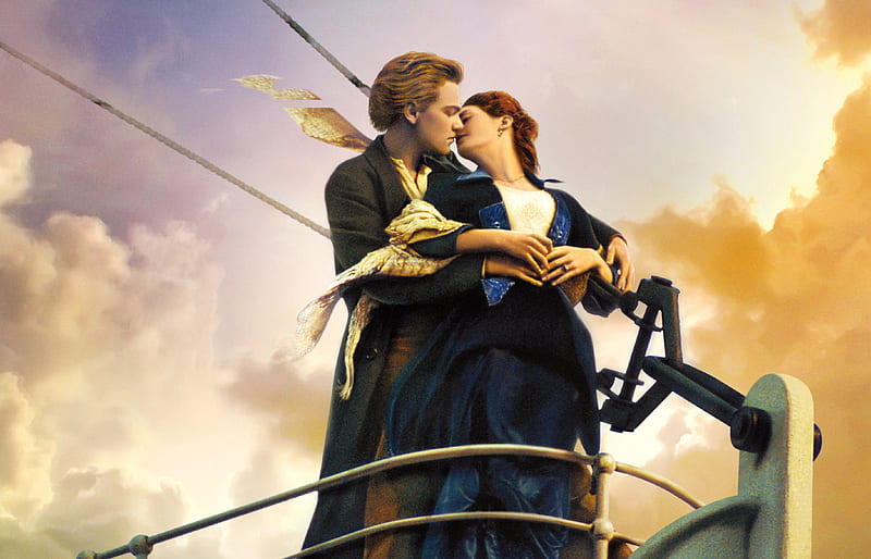 Titanic, titanic, movies, love, couple, kiss, HD wallpaper